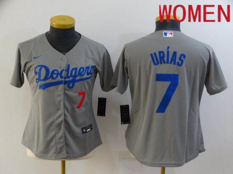 Women Los Angeles Dodgers #7 Urias Grey Game Nike 2022 MLB Jersey